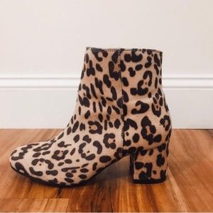 Time and Tru Block Heel Leopard Ankle Boot